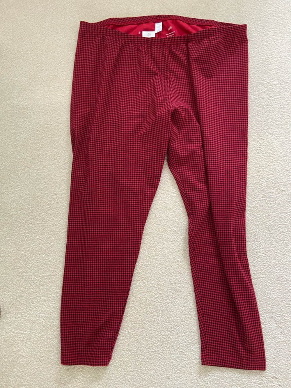 J. Jill Red and Black Houndstooth pull up pants size 4X